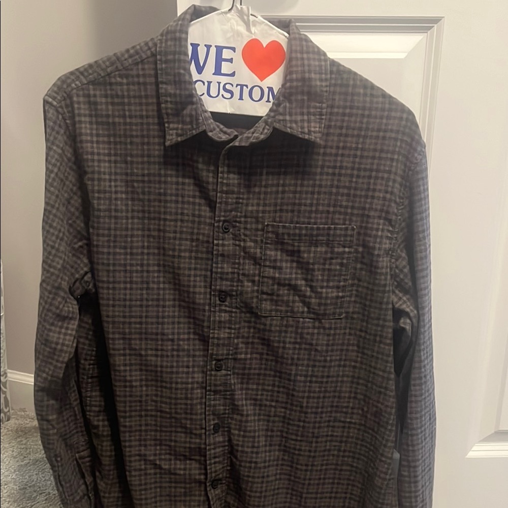 Men's Black Plaid Shirt